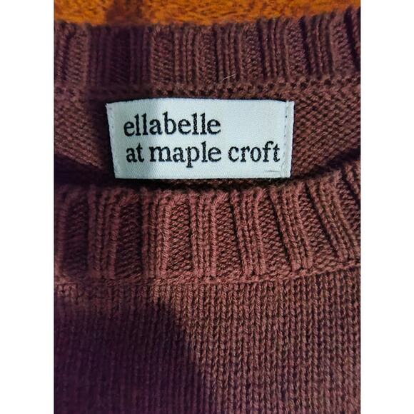 Ellabelle at Maple Croft Faux Wrap Sweater with Wooden Buttons, Brown, MP - Picture 4 of 4